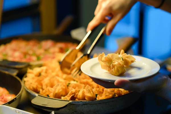 Partide Açık Büfe Yemek Servisi Yiyebildiğin Kadar — Stok fotoğraf