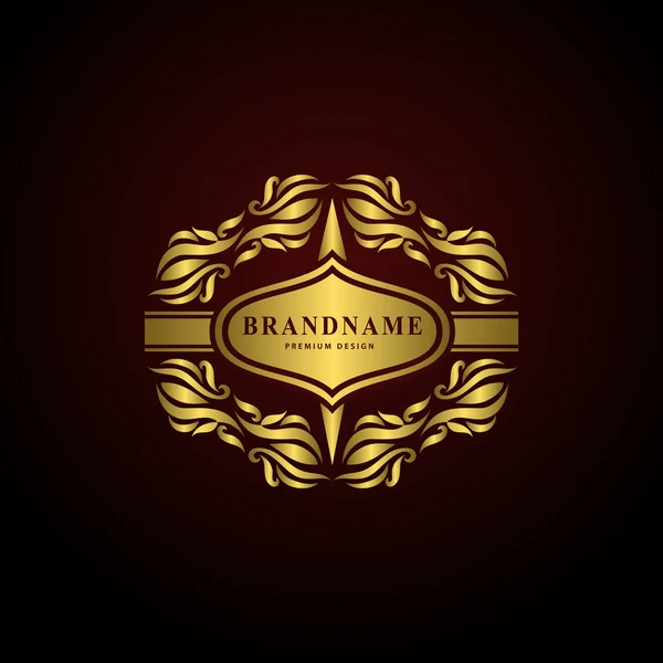 Monogramm Gestaltungselemente, anmutige Vorlage. elegante Linie Kunst Logo Design. Business-Gold Emblem Rahmen für Restaurant, Lizenzgebühren, Boutique, Café, Hotel, Wappen, Schmuck, Mode. Vektorillustration — Stockvektor