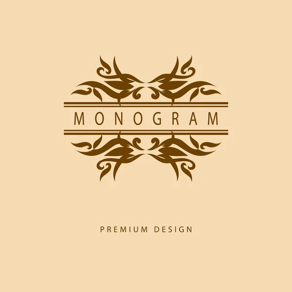 Monograma elementos de design, modelo gracioso. Design de logotipo de arte linha elegante. Bela moldura. Emblema para Restaurante, Web design, Boutique, Café, Hotel, Heráldico, Jóias. Ilustração vetorial — Vetor de Stock