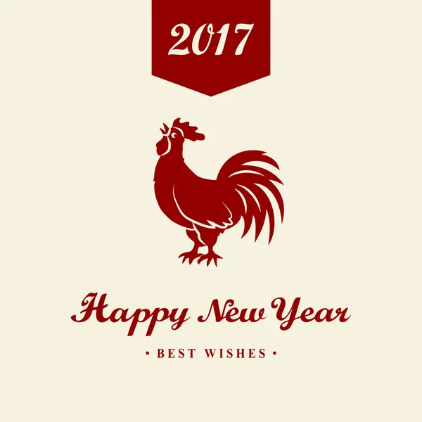 2017 kínai új év, a kakas. Sziluettjét vörös kakas. A zodiákus jel. Elemek tervezése üdvözlőlap és meghívó, prospektus, szórólap. Vektoros illusztráció — Stock Vector