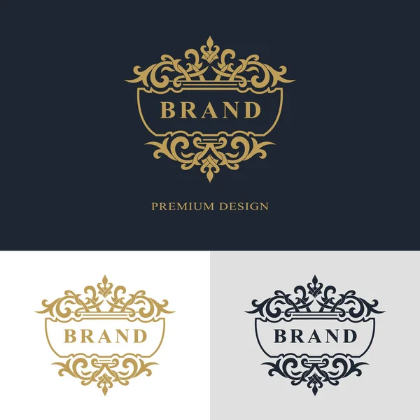 Monogram designelement, graciösa mall. Kalligrafiska elegant linje konst Logotypdesign. Brev emblem tecken för kungligheter, visitkort, heraldiska, smycken, Boutique Hotel. Vektorillustration — Stock vektor