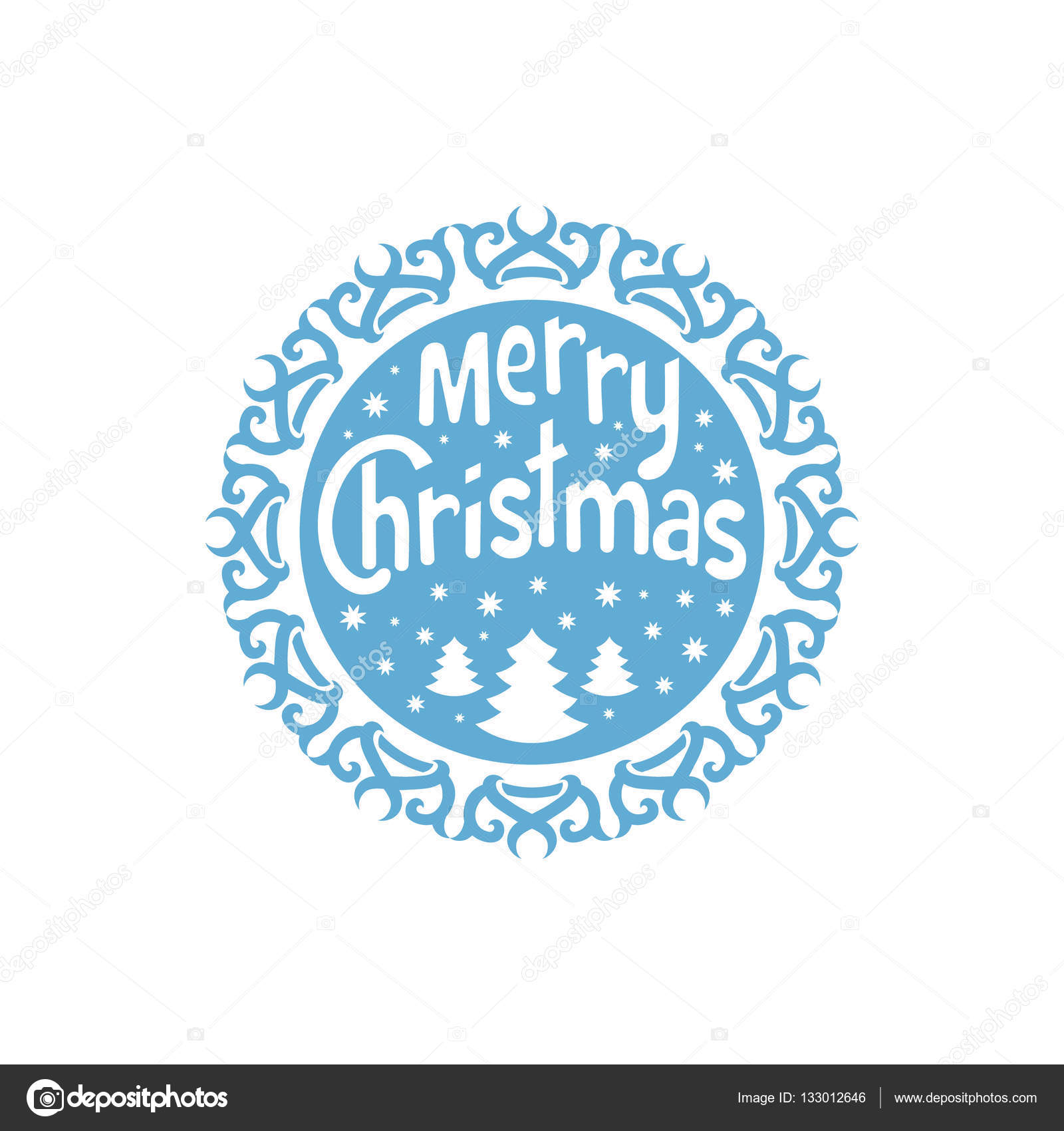Wishing You A Merry Christmas Choinka z pÅ‚atki Å›niegu BoÅ¼e Narodzenie okrÄ…gÅ‚y element kartkÄ™