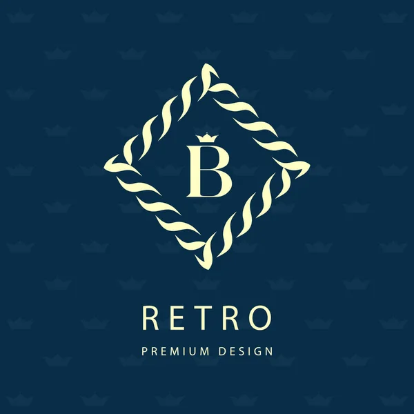 Modern Logotypdesign. Geometriska monogram mall. Brev emblem B. Markera av åtskillnad. Universal business tecken för varumärke, företag, visitkort, badge. Vektorillustration — Stock vektor