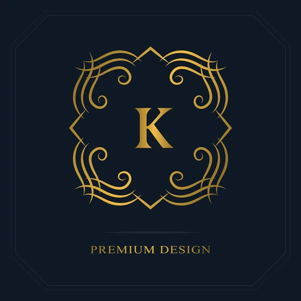 Modern logo design. Geometric initial monogram template. Letter emblem K. Mark of distinction. Universal business sign for brand name, company, business card, badge. Vector illustration — Stock Vector