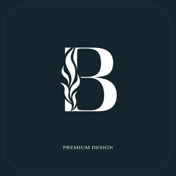 Elegant letter B. Graceful royal style. Calligraphic beautiful logo. Vintage drawn emblem for book design, brand name, business card, Restaurant, Boutique, Hotel. Vector illustration — Stock Vector