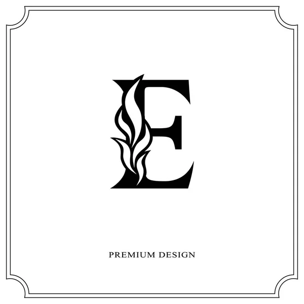 Elegant letter E. Graceful royal style. Calligraphic beautiful logo. Vintage drawn emblem for book design, brand name, business card, Restaurant, Boutique, Hotel. Vector illustration — Stock Vector