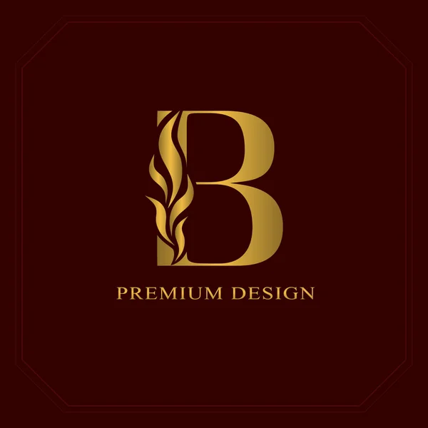 금 목걸이 B. 우아 한 스타일이야. 캘리 그래픽아름다운 로고. 책 디자인, 브랜드 이름, 명함, 레스토랑, 부티크, 호텔을 위한 빈티지 그림. 벡터 일러스트 — 스톡 벡터