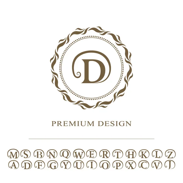 Monogram design, graceful template. Calligraphic elegant line art logo design. English capital letters. Emblem sign for Royalty, business card, Boutique, Hotel, Heraldic, Jewelry. Vector illustration — Stock Vector