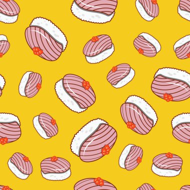 Suşi uçan ile seamless Japon modeli vektör.