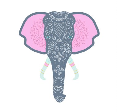 Hint geleneği desenli deri Festivali için tatlı fil.