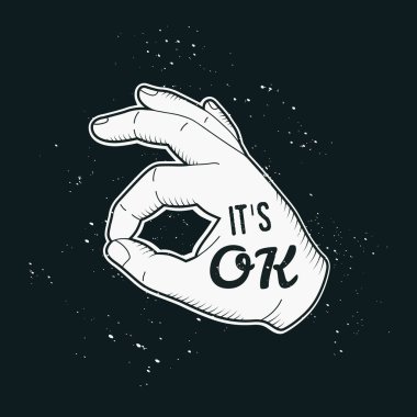 Vintage el etiket yazdırma. İnsan vintage el jest kaliteli çizimi.