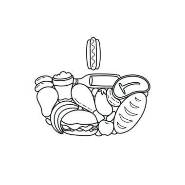 Vektör boyama kitap yetişkin resimleme, meditasyon ve rahatla. Yetişkin stess pişirme aile Tema anti