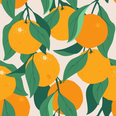 Turunçgiller yaz mevsiminde, yapraklı turuncu desenli.. 