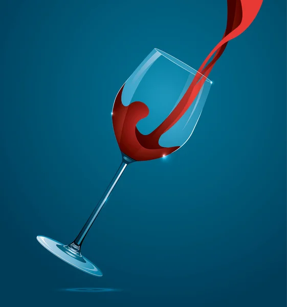 Vierte vino tinto en la copa. Ilustración vectorial — Archivo Imágenes Vectoriales