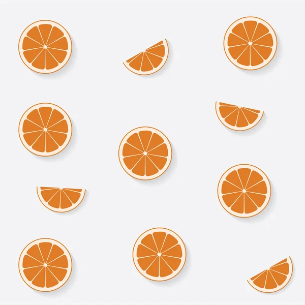 Patrón sin costuras con naranja plana. Fondo vectorial — Vector de stock