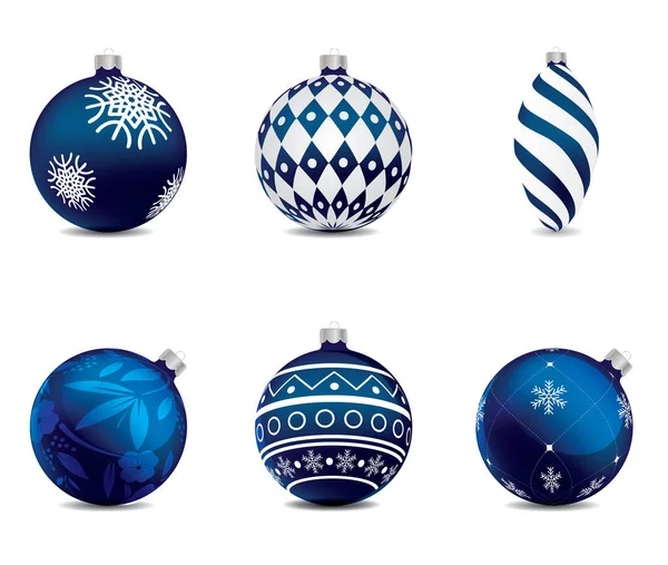 Bolas azules de Navidad sobre fondo aislado. Vector — Archivo Imágenes Vectoriales
