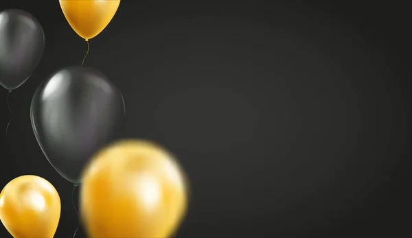 Balões coloridos voando para festa e festas fundo vetorial . —  Vetores de Stock