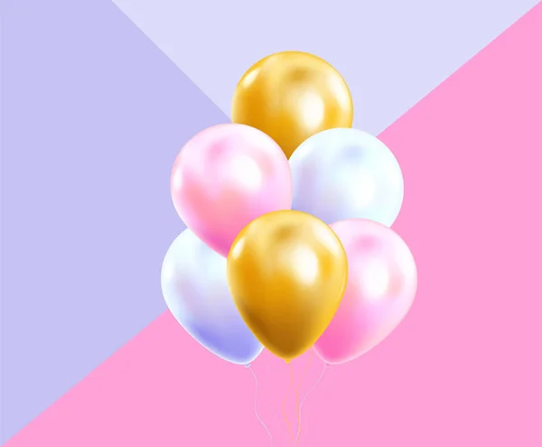Ballons colorés Voler pour la fête et les célébrations Fond vectoriel . — Image vectorielle