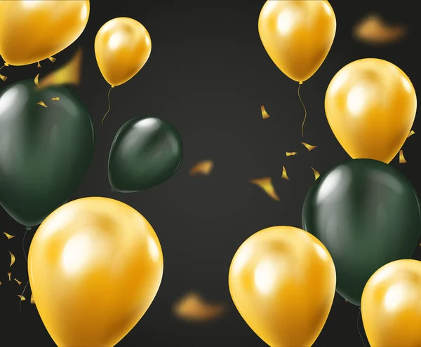 Ballons colorés Voler pour la fête et les célébrations Fond vectoriel . — Image vectorielle