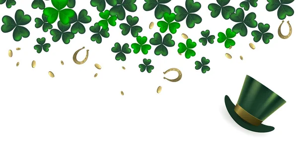 St Patrick jour fond vectoriel avec trèfle. Vacances irlandaises Saint Patrick . — Image vectorielle