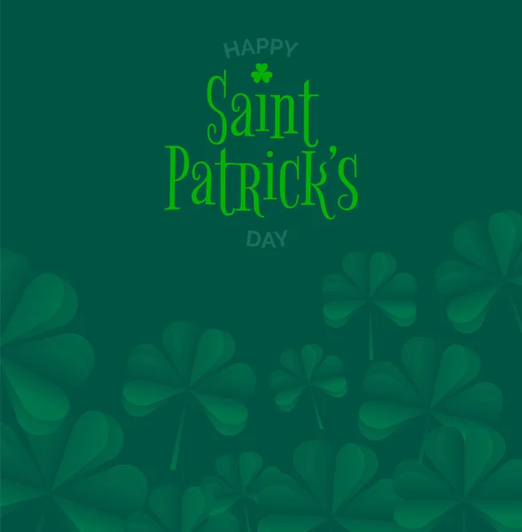 St. Patrick day vector background with clover. Irish holiday Saint Patrick Day. — Stock Vector