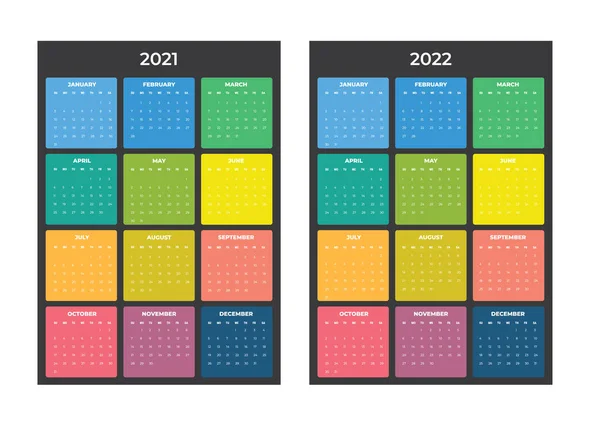 2021-2020 Calendario - ilustración. Plantilla. Prepárate. Calendario vectorial — Archivo Imágenes Vectoriales