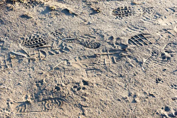 Footsteps Sand — Stock Photo, Image