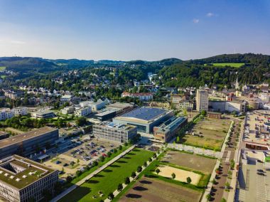 Gummersbach, Almanya bir kasabada hava fotoğraf