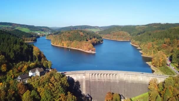 Flight Drone Agger Dam Movie — Stock Video