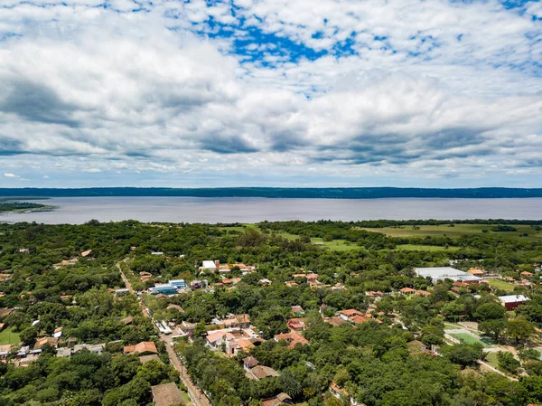 Aerial View Aregua Paraguay Overlooking Lake Ypacarai — Stock Photo, Image