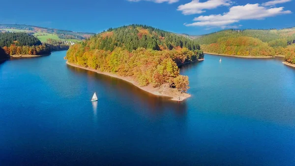 Vista Aérea Barragem Agger Gummersbach — Fotografia de Stock