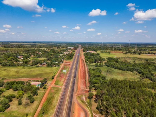 Вид Воздуха Новую Трассу Рута Кагуасу Сьюдад Дель Эсте Парагвае — стоковое фото
