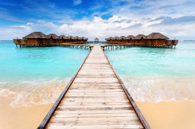 Su bungalov resort adlı Adaları. Hint Okyanusu, Maldivler