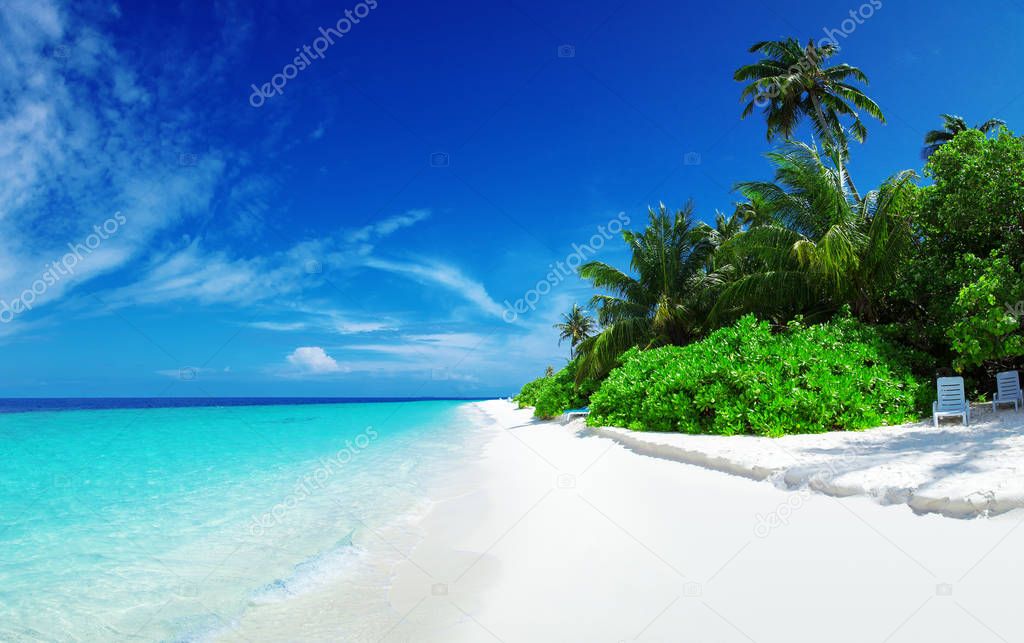 Beautiful nature landscape of tropical island at daytime