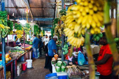 Indoors fresh fruits and vegetables market in city Male, the capital of the Maldives clipart