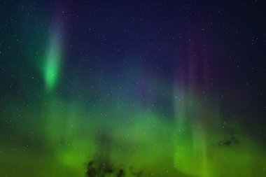 Kuzey ışıkları. Aurora borealis doğa manzara geceleri