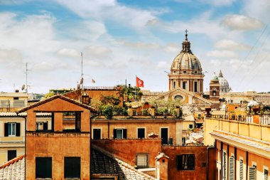 Havadan görünümü Roma şehrine. İtalya, Europe