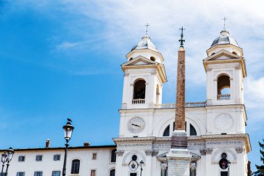 Piazza di Spagna 'da Trinita dei Monti. Roma, İtalya