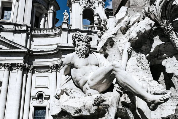 Fontänen på Piazza Navona i Rom — Stockfoto
