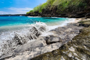 Pandan beach Nusa Penida Adası'nda. Endonezya