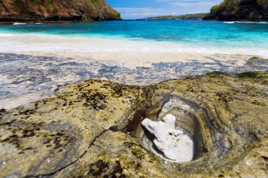 Pandan beach Nusa Penida Adası'nda. Endonezya