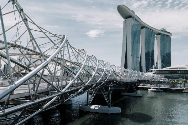 Singapore stad landschap op dag blauwe hemel. — Stockfoto