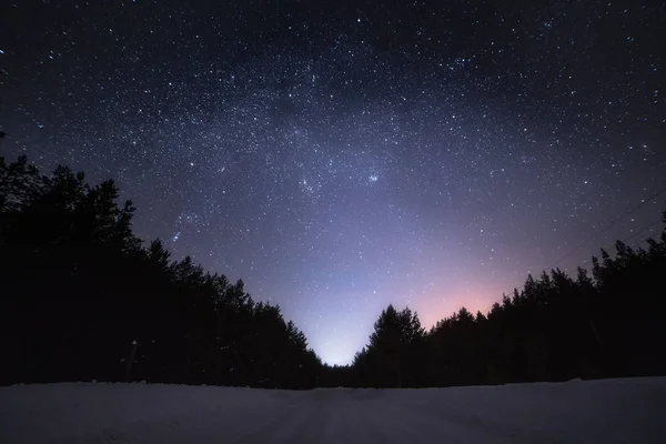 Αστέρια χώρο τοπίο. Milky Way τη σκοτεινή νύχτα — Φωτογραφία Αρχείου