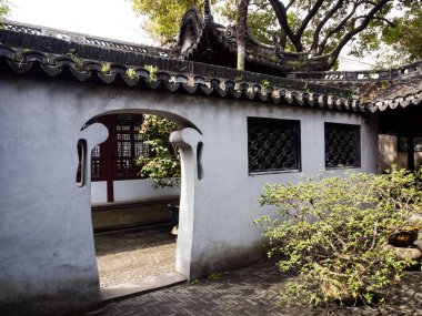 Klasik Çin Bahçe avlusunda