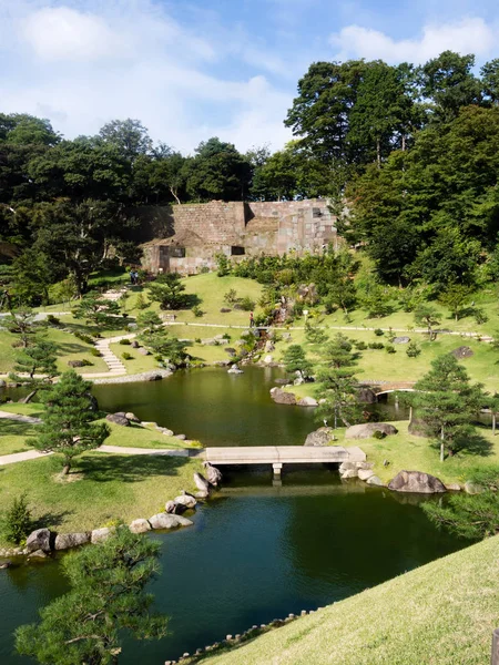 Kanazawa Japão Setembro 2015 Jardim Tradicional Japonês Jardim Gyokusen Com — Fotografia de Stock