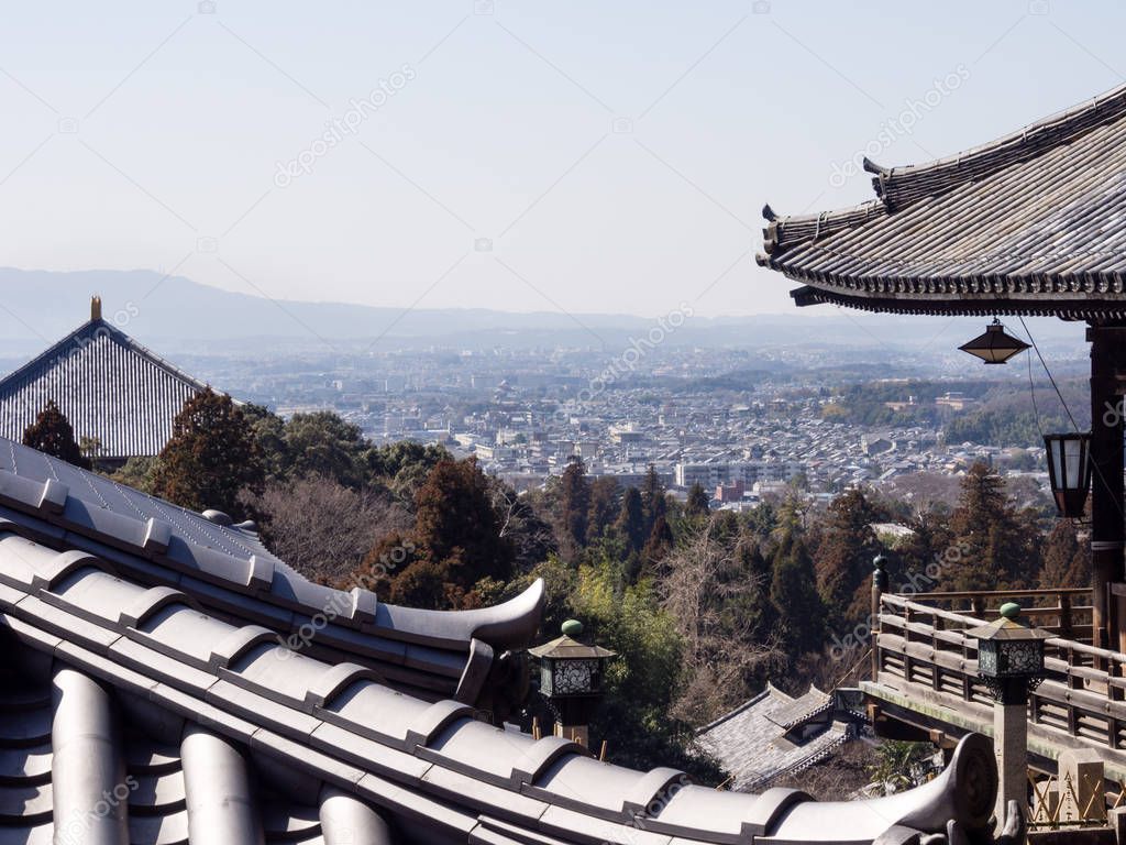 View of the Nara city from Nigatsudo hall in Todaiji temple