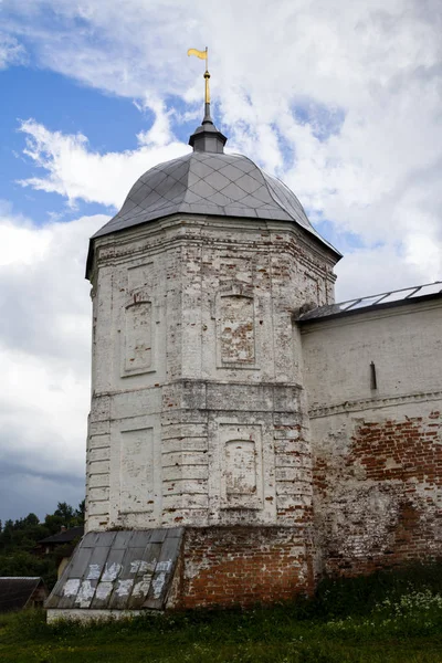 Torre Blanca Pared Del Monasterio Goritsky Pereslavl Zalessky Rusia — Foto de Stock
