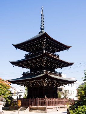  Üç katlı pagoda Takayama, Japonya'da Hida Kokubunji Budist tapınağı