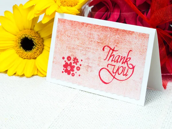 Ręcznie robione dziękuję karty z kwiatami — Zdjęcie stockowe