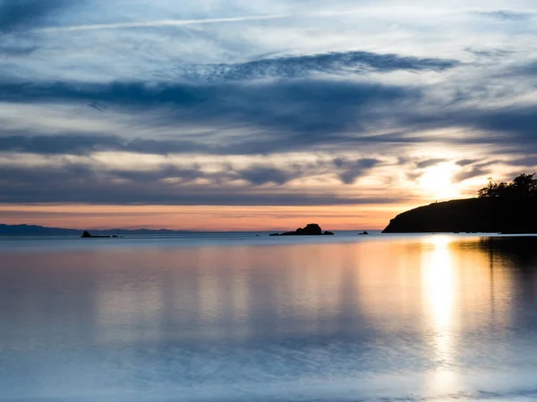 Sonnenuntergang Bowman Bay Deception Pass State Park Usa — Stockfoto